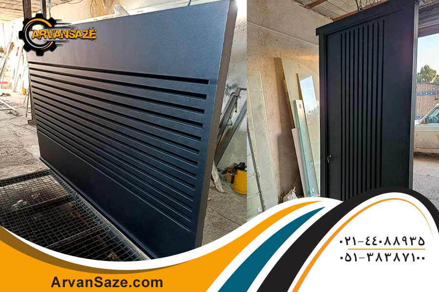 تصویر کارگاه تولید درب فلزی و درب&zwnj;های تولید شده